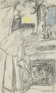Mme Vuillard auprès de la cheminée, rue de Calais