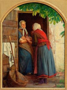 Two women talking