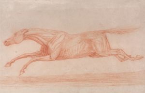 Study of a Racehorse in Action; Galloping to Left, a Semi-Anatomical Study, with Skin Flayed to Show Action of Muscles