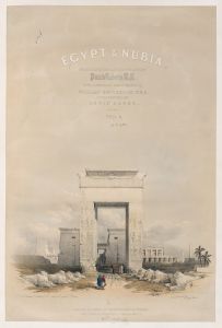 Great gateway leading to the Temple of Karnac [Karnak], Thebes. [Title vignette, vol. 2]