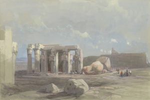 Fragments of a Colossal statue at the Memnonium, Thebes