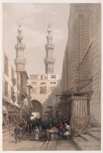 Minarets and grand entrance of the Metwaleys at Cairo.