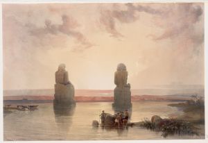 Statues of Memnon at Thebes, during the inundation.