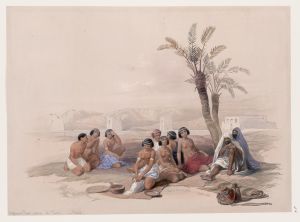 Abyssinian slaves resting at Korti, Nubia.