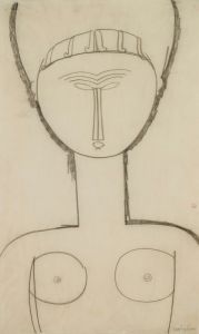 Cariatide, vue de face, demi-figure