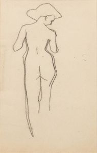 Esquisse de femme nue de dos