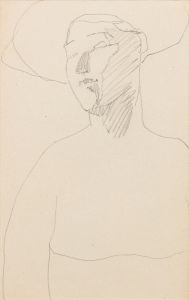 Femme de trois quarts coiffée d’un chapeau