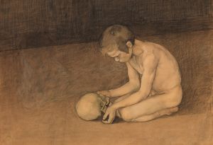 Boy with Skull