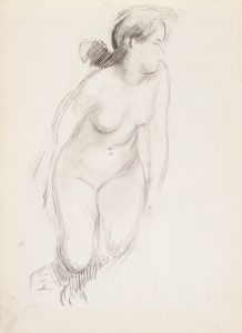 Sitting naked woman