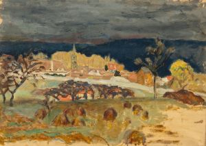 Village, ciel d’orage