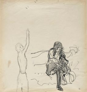 Femme enfilant ses bas