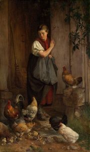 Feeding chickens