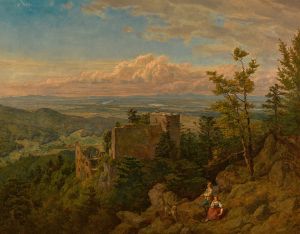 The ruins of the castle at Hohenbaden; looking out over the Rhine valley