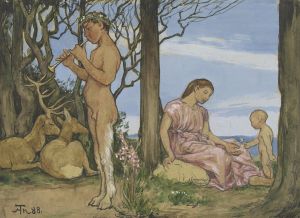 Faun and nymph