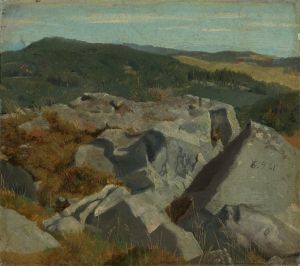 Blick auf Felsen und Höhenzüge