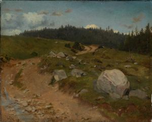 Steiniger Weg am Waldrand
