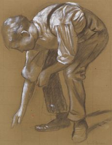A Man Bending Over