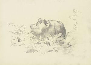 Otto Küchler auf dem Totenbett, von links