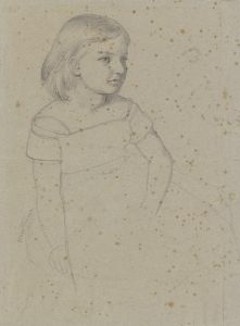 Sitzendes kleines Mädchen in ganzer Figur