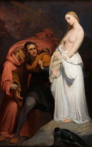 Marguerite holding her dead child