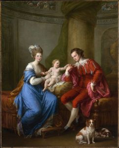 Edward Smith Stanley, Twelfth Earl of Derby, with His First Wife, Lady Elizabeth Hamilton and Their Son, Edward Smith Stanley