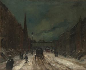 Street Scene with Snow