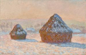 Wheatstacks, Snow Effect, Morning