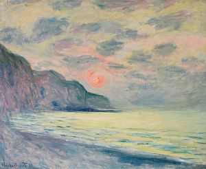 Soleil couchant, temps brumeux, Pourville