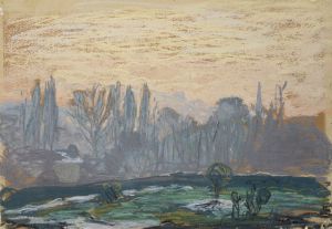 Winter Landscape with Evening Sky