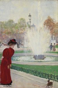 Parisienne au rond-point des Champs-Élysées