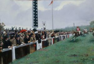 Courses à Longchamp ; l’arrivée au poteau
