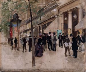 Le boulevard Montmartre, devant le théâtre des Variétés, l’après-midi