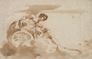 Venus and Cupid in a Chariot