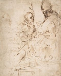 Youth Kneeling before a Prelate