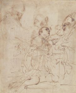 Youth Kneeling before a Prelate
