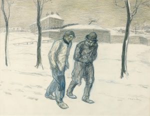 Two Vagabonds Walking In The Snow