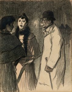 Conversation dans la rue le soir