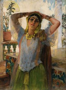 Young Oriental Woman On a Terrace