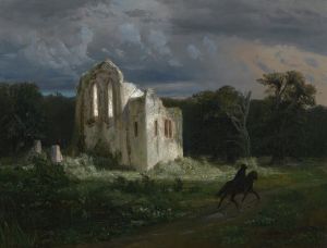 Mondscheinlandschaft Mit Ruine