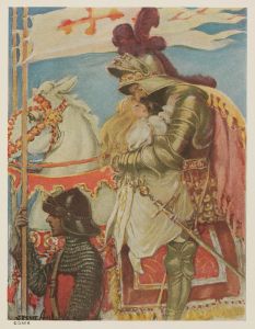 In an instant she was on the saddle, and clasped in his great strong arms