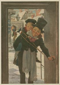 Tiny Tim and Bob Cratchit on Christmas Day
