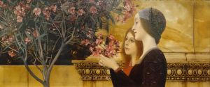 Two Girls with an Oleander Bush