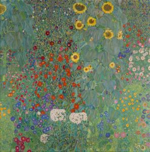 Bauerngarten mit Sonnenblumen