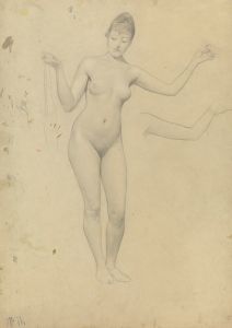 Stehender weiblicher Akt und Armstudie