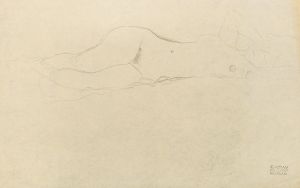 Reclining female nude with her hands behind her head