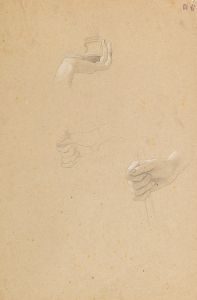Hand studies for the kneeling maenad in the ‘Altar des Dionysos’
