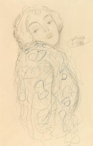 Lady portrait bust to the right, head turned to the front