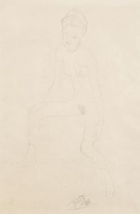 Sitting female nude