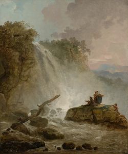 Waterfall with Drawing Artist