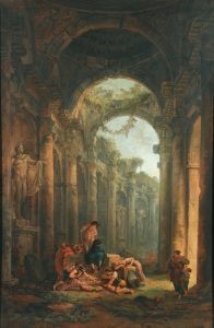 Classical Ruins With Soldiers Gambling